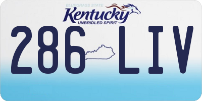 KY license plate 286LIV