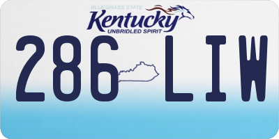 KY license plate 286LIW