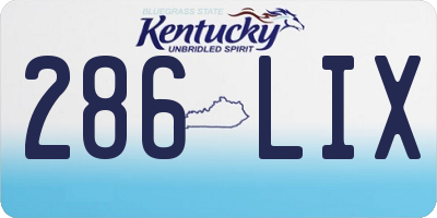 KY license plate 286LIX