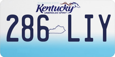 KY license plate 286LIY