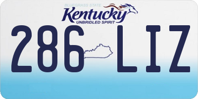 KY license plate 286LIZ