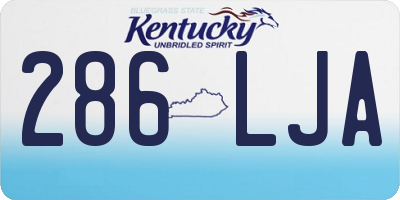 KY license plate 286LJA