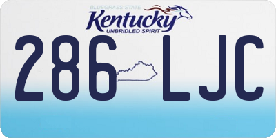 KY license plate 286LJC