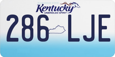 KY license plate 286LJE
