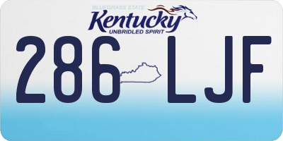 KY license plate 286LJF