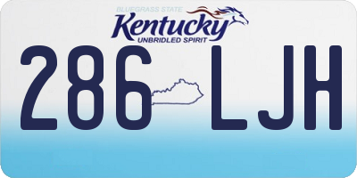 KY license plate 286LJH