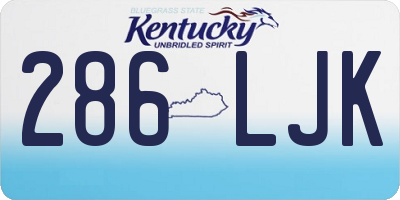 KY license plate 286LJK