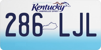 KY license plate 286LJL
