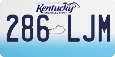 KY license plate 286LJM