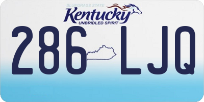 KY license plate 286LJQ