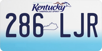KY license plate 286LJR