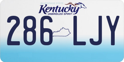 KY license plate 286LJY
