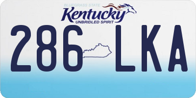 KY license plate 286LKA