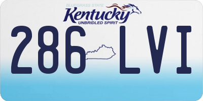 KY license plate 286LVI