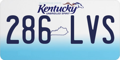 KY license plate 286LVS
