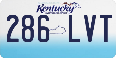 KY license plate 286LVT