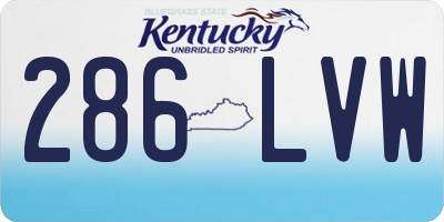 KY license plate 286LVW