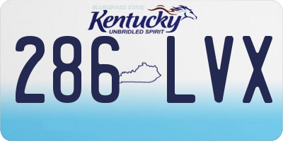 KY license plate 286LVX