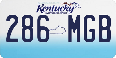 KY license plate 286MGB