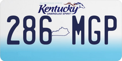 KY license plate 286MGP