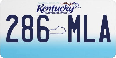 KY license plate 286MLA