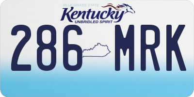 KY license plate 286MRK