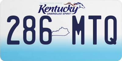 KY license plate 286MTQ