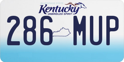 KY license plate 286MUP