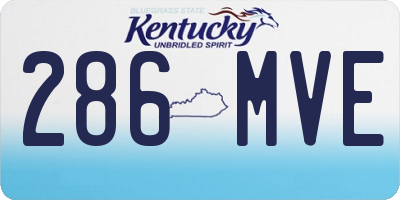 KY license plate 286MVE
