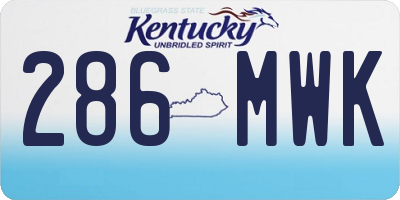 KY license plate 286MWK