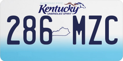 KY license plate 286MZC