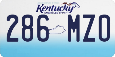 KY license plate 286MZO