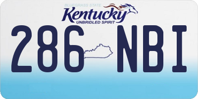 KY license plate 286NBI