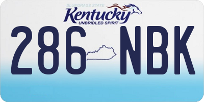 KY license plate 286NBK