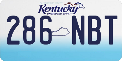 KY license plate 286NBT