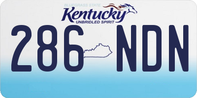 KY license plate 286NDN