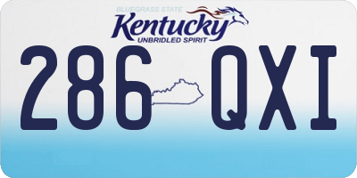 KY license plate 286QXI