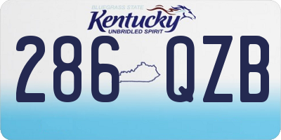 KY license plate 286QZB