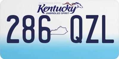KY license plate 286QZL