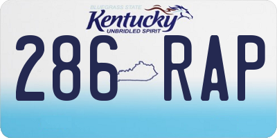 KY license plate 286RAP