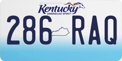 KY license plate 286RAQ
