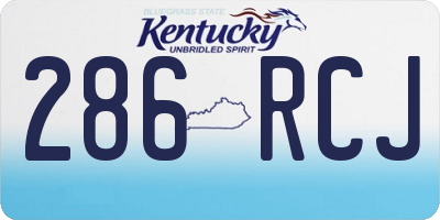 KY license plate 286RCJ