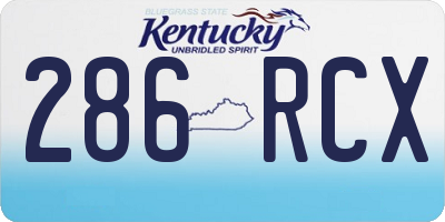 KY license plate 286RCX