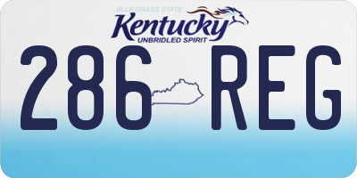 KY license plate 286REG