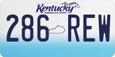 KY license plate 286REW