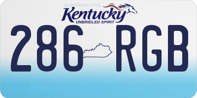 KY license plate 286RGB