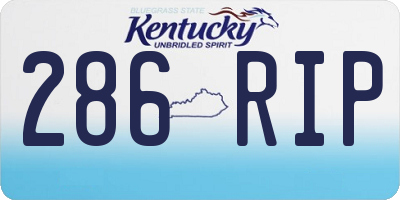 KY license plate 286RIP