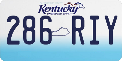 KY license plate 286RIY
