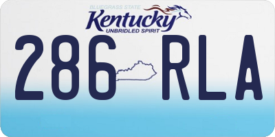 KY license plate 286RLA