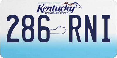 KY license plate 286RNI